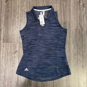 Adidas SPACE-DYE SLEEVELESS POLO SHIRT Blue Women’s Small Golf Top Activewear